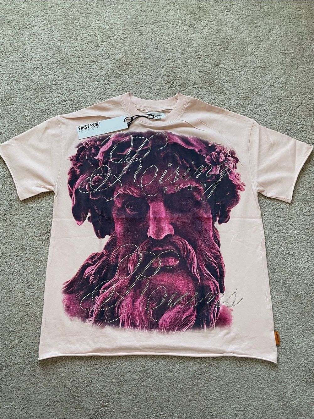 First Row Graphic Storyline Tee in Light Pink